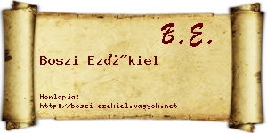 Boszi Ezékiel névjegykártya